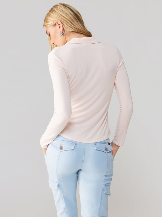 Dreamgirl Knit Button Up Top Rose Essence